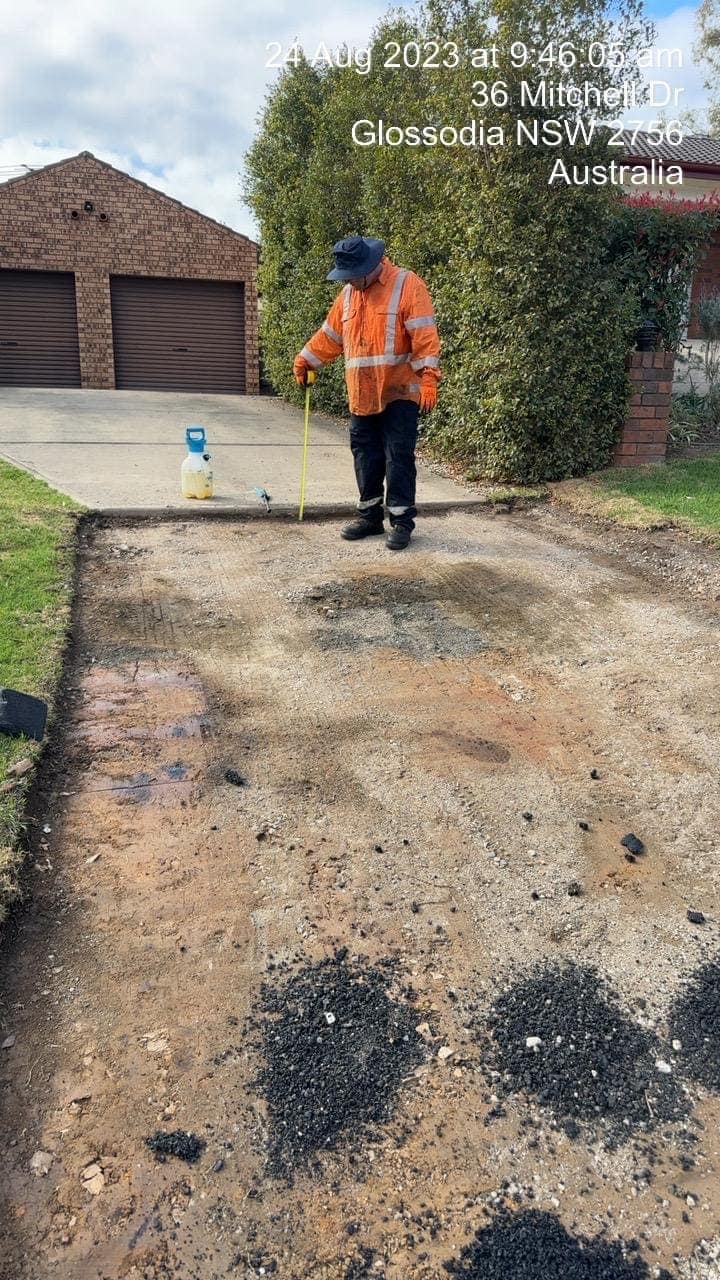 Driveway prepared for asphalt