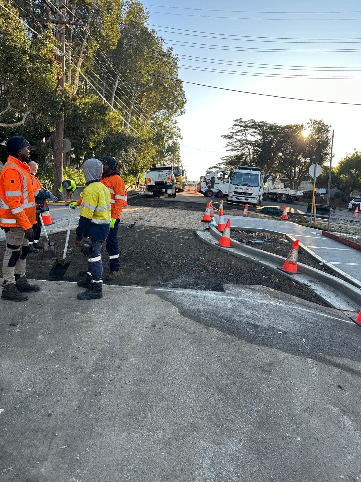 New Line Asphalt crew working on-site